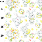 Panier de Pâques Crafty By Chatham Glyn, tissu imprimé numériquement, 100 % coton de qualité supérieure, largeur 140 cm, motif Pâques et amis de Pâques.